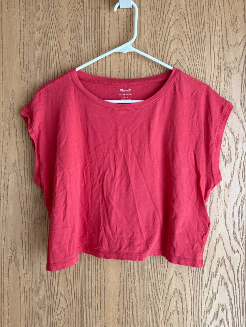 Madewell Red Cropped Crewneck Tee